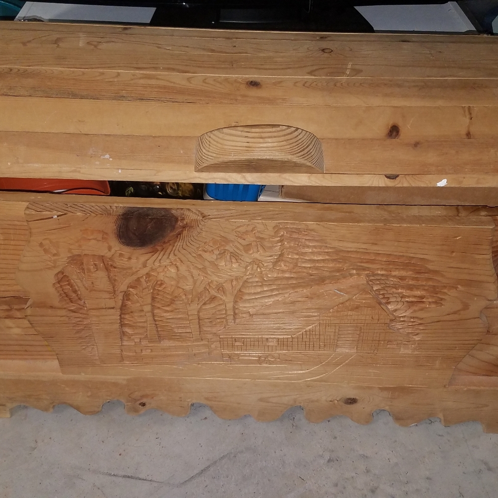 Custom Wooden Storage chest w/shelf